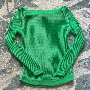 Ralph Lauren Vibrant Green Off-Shoulder Sweater